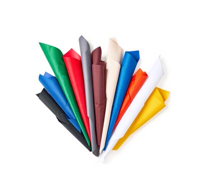 Different fabrics for folding gazebos in different colours.